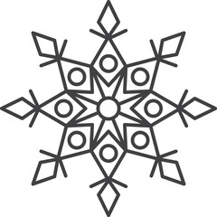 Snowflake icon. Winter snowflake silhouette for Christmas design