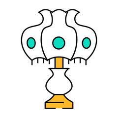 retro table lamp line icon vector. retro table lamp sign. isolated symbol illustration