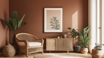 interior decoration room with furniture and Photo frame on the wall