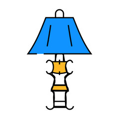 furniture table lamp line icon vector. furniture table lamp sign. isolated symbol illustration