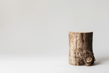 A large log is sitting on a white background
