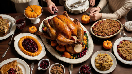 thanksgiving country dinner with chiken