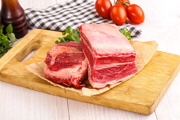 Raw beef rib for cooking