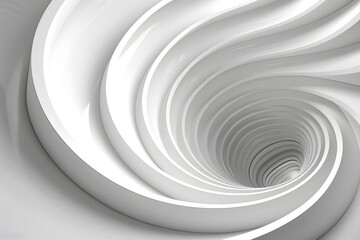 Fototapeta premium Abstract Swirling Tunnel in Shades of White