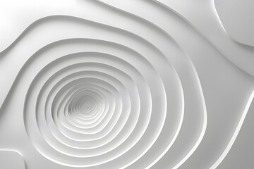 Fototapeta premium Abstract White Spiral Design with Layered Curves and Depth