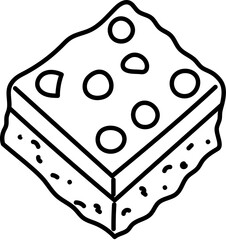 chocolate brownie sweet dessert outline coloring