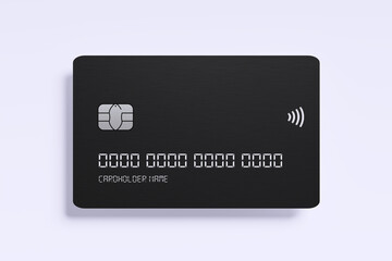 A Sleek and Modern Black Credit Card Design Showcasing a Minimalistic and Elegant Style, Emphasizing Digital Payment and Contactless Technology in the Modern Financial World