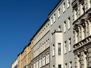 facade of generic tenement buildings in Berlin, Germany