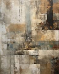 Textured background in cream and brown tones, abstract painting.