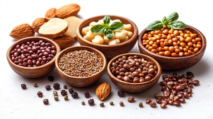 Fototapeta premium Colorful nuts and seeds inspire culinary creativity with their natural textures