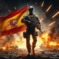 Fototapeta premium Heroic soldiers symbolizing war and peace 