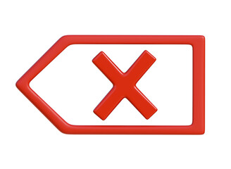 Obraz premium Red delete backspace keyboard key line art icon for apps and websites.