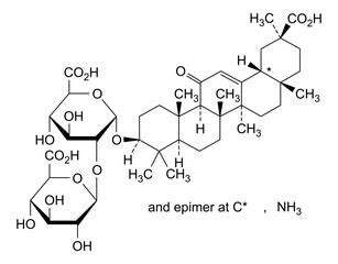 Chemical structure of ammonium glycyrrhizate, drug substance