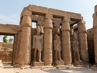 Fototapeta premium Panoramic view of the temple and columns of Luxor in Egypt