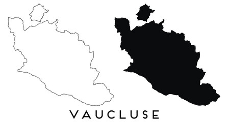 Vaucluse map outline and black silhouette vector
