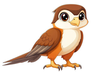 Obraz premium Happy Falcon Cartoon Illustration for Kids' Designs on Transparent Background