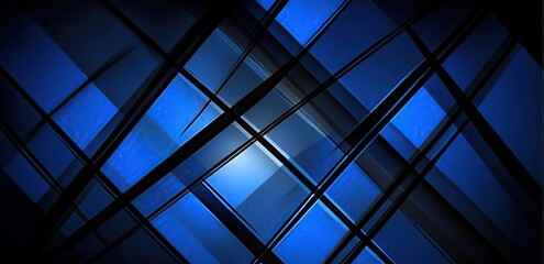 Abstract Blue and Black Geometric Pattern Background