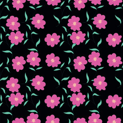 Amazing seamless floral pattern with bright colorful small flowers.