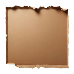 Fototapeta premium Torn square cardboard box top view isolated on white and transparent background. PNG. Background and texture.