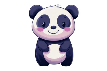 Fototapeta premium Happy Panda Cartoon Illustration on Transparent Background