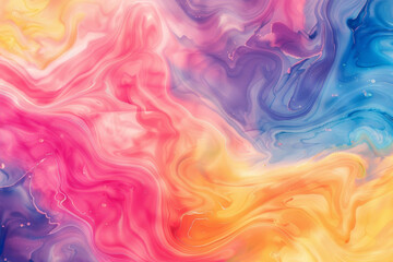 Obraz premium A colorful swirl of paint with a pink and yellow section in the middle