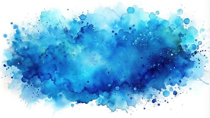 abstract blue watercolor splashes background from high angle