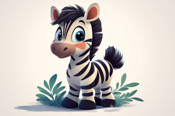 Happy Zebra Character for Children's Books