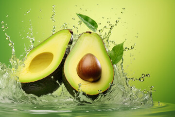 Ripe avocado and a splash of water.