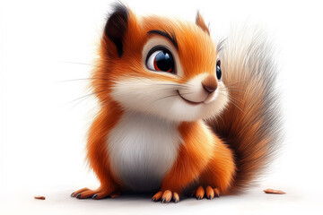 Obraz premium Cheerful Squirrel Cartoon Illustration for Children