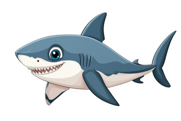 Obraz premium Adorable Shark Cartoon for Ocean Adventures