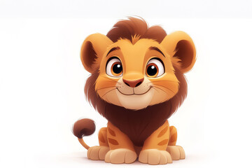 Fototapeta premium Playful Lion Cartoon for Jungle-Themed Creations