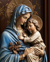 Our lady of perpetual help statue virgin Mary