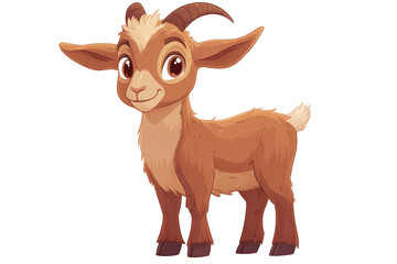 Fototapeta premium Playful Goat Cartoon for Kids’ Designs on Transparent Background