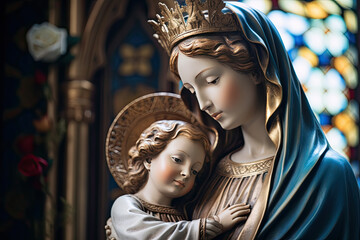 Our lady of perpetual help statue virgin Mary