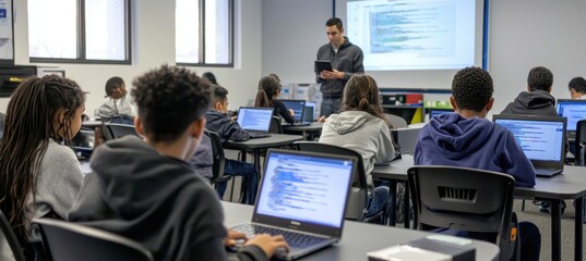 Innovative Coding Classroom with Engaged Students and Teacher Guidance for Modern Learning
