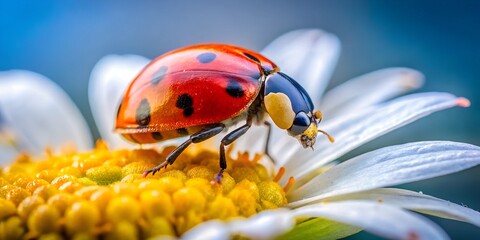 Obraz premium Ladybug on flower macro closeup