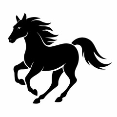 horse silhouette isolated on white