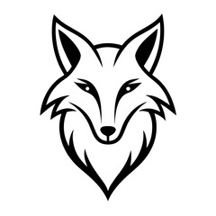 fox head silhouette vector illustration on a white background