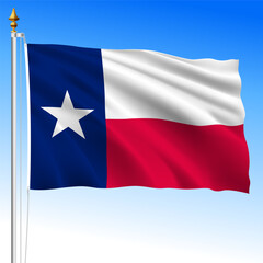 Texas US federal state waving flag, United States, vector illustration