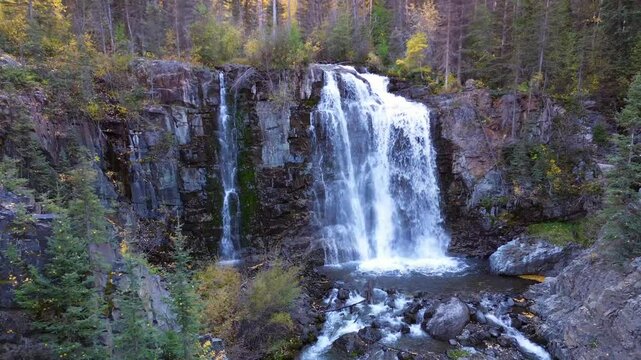 Upper Ames Waterfall, Falls, in the Southern Colorado Mountains,  America, USA.