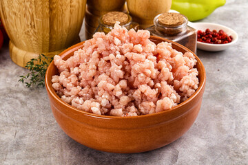 Homemade Raw pork minced meat