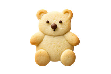 Vanilla cookie bear isolated on transparent background