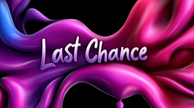A vibrant abstract background featuring a colorful liquid design with the words 'Last Chance' in a bold font.