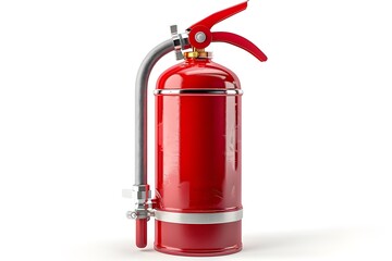 Obraz premium Classic Red Fire Extinguisher for Safety and Emergency Preparedness
