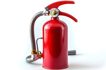 Obraz premium Bright Red Fire Extinguisher Ready for Action