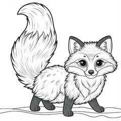 Obraz premium Cute and Simple Fox Coloring Pages, generative AI