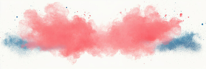Obraz premium Abstract red and blue watercolor paint splatter on white background.