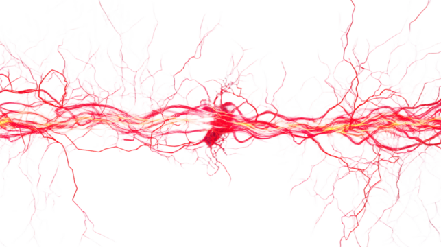 Red electricity isolated on transparent background.