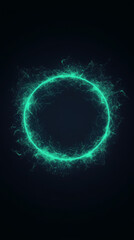Fototapeta premium A glowing teal circle against a dark background. Perfect for backgrounds and overlays.