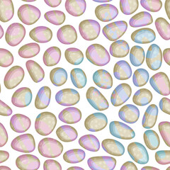 Abstract seamless pattern with opalescent stones - hand drawn vector illustration.